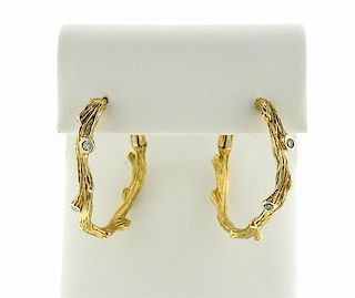 Michael Aram Enchanted Forest 18K Gold Diamond Earrings