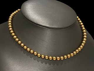 Estate 1920s Timeless Elegance: Ball Bead Necklace  in 10K Yellow Gold