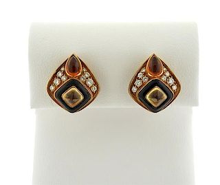 Marina B 18k Gold Diamond Gemstone Earrings