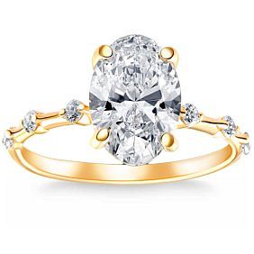 Certified 2.75 ct. Lab Grown Diamond Engagement Ring in 14k Yellow Gold (G-H, VS)