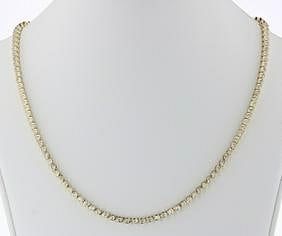 3.63 ct. Natural Diamond Bezel Tennis Necklace 17 inch in 14k Yellow Gold