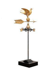 WEATHERVANE WITH GILDED PIGEON AND DIRECTIONALS