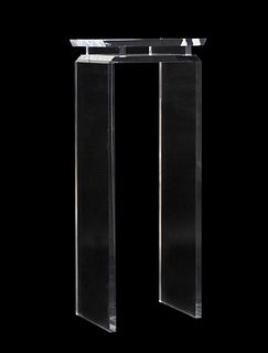 TALL MODERN ASIAN STYLE COLORLESS LUCITE PEDESTAL