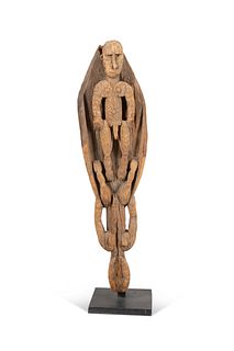 PAPUA NEW GUINEA CARVED INVERTED FIGURE STATUE