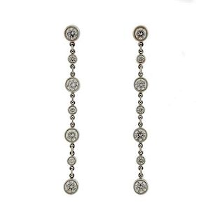Tiffany & Co Peretti Platinum Diamond Drop Earrings