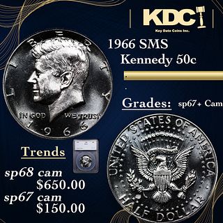 1966 SMS Kennedy Half Dollar 50c Graded sp67+ Cam BY SEGS