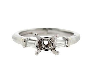 Platinum 14K Gold Diamond Engagement Ring Mounting