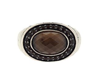 John Hardy Sterling Silver Brown Stone Ring
