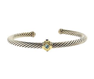 David Yurman Renaissance 14K Gold SilverTopaz Lapis Bracelet
