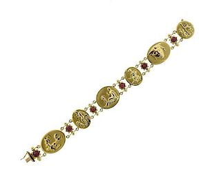 18k Gold Ruby Bracelet