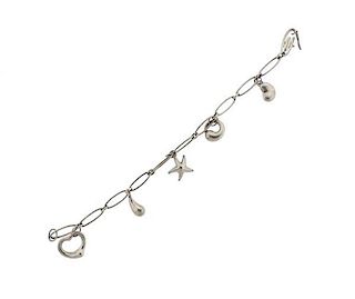 Tiffany & Co Elsa Peretti Sterling Silver Charm Bracelet