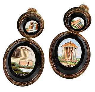 Pair of Victorian Micro Mosaic Earrings