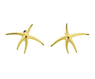 Tiffany & Co Elsa Peretti 18K Gold Starfish Earrings