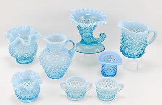 COLLECTION BLUE OPALESCENT HOBNAIL 