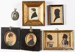 Collection of miniature portraits and silhouettes