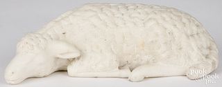Carved marble lamb, late 19th c.