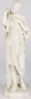 Italian carved marble figure of a woman