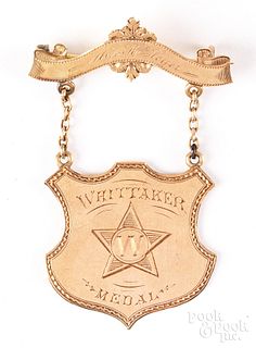 14K gold Ladies Race medal dated 1886, 4.3 dwt.