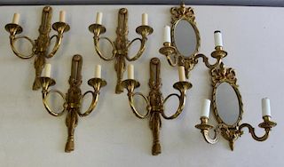 Lot of 6 Two Arm Bronze Sconces.