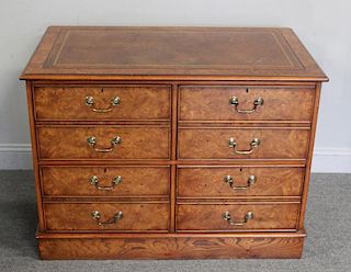 Leather Top Four Drawer File Cabinet.