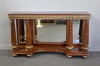 Vintage Louis Philippe Style Mirror Back Console.