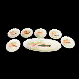 Limoges Fish Set Porcelain