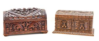 CARVED WOODEN BOXES