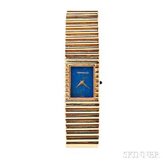 18kt Gold and Lapis Wristwatch, Tiffany & Co.