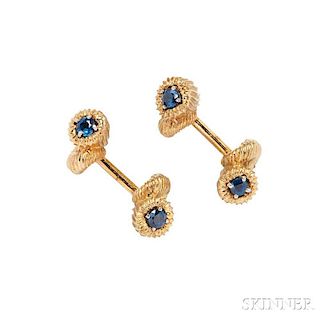 18kt Gold and Sapphire Cuff Links, Schlumberger, Tiffany & Co.
