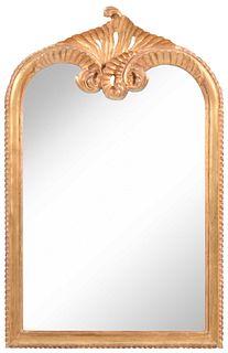 Art Nouveau Style Carved and Giltwood Beveled Mirror