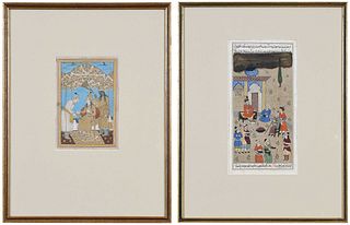 Two Framed Indian School Miniature Paintings