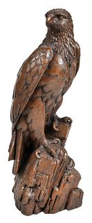 Large Red Mill Carved Pecan Resin Eagle