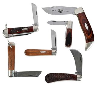 Group of Six Wood Handle Case Knives 