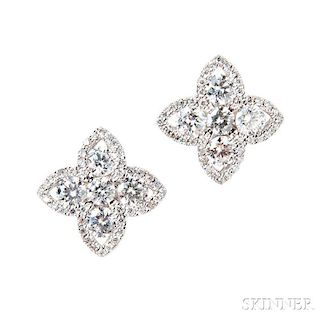 18kt White Gold and Diamond Earstuds