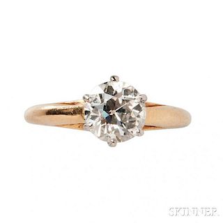 Antique 18kt Gold and Diamond Solitaire