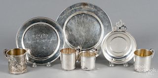 Sterling silver, to include four child's cups