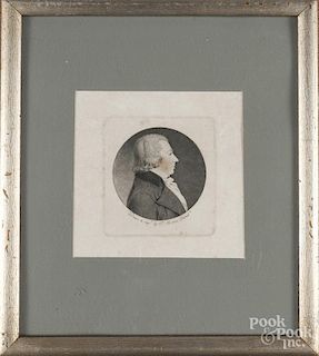 Charles Balthazar, Saint Memin (American/French 1770-1852), engraved profile portrait of a Philadelp