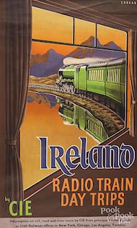 Three Ireland vintage travel posters, to include two Curren, one with Radio Train image, the other w