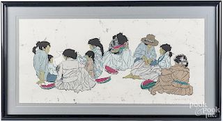 Marlene McGoffin (American 20th c.), lithograph titled Passing Traditions, signed lower right, 18''