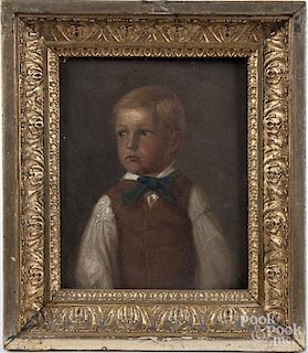 Pair of oil on board portraits of young boys