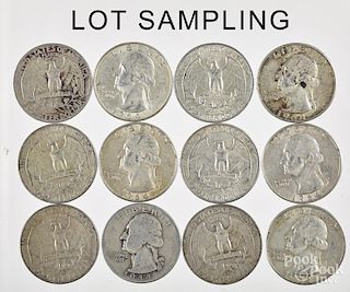 Group of Washington 90% silver quarters, 261 pieces.