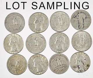 Group of silver quarters, $20 face value.