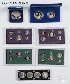 Ten US Proof Sets, years from 1985-1996, together with a Philadelphia Souvenir Set, 1978, US Liberty