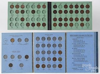 Two partial sets of Indian Head cents, sixty-seven total pieces with no key dates.
