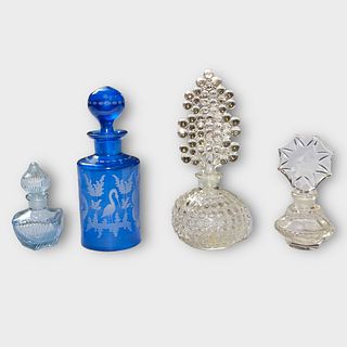 Group of 4 Vintage Glass Perfume Bottles
