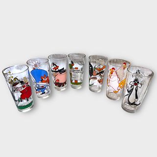 Group of 7 Pepsi Collectibles Looney Tunes Glasses