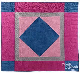 Contemporary Amish Diamond in Square quilt