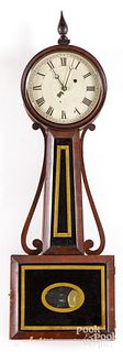 New England mahogany banjo clock, early/mid 19th c