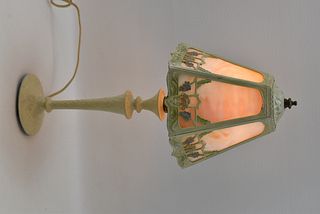 ART NOUVEAU SLAG GLASS LAMP