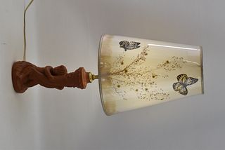 VAN BRIGGLE POTTERY RUSSET BOY LAMP